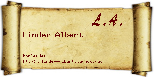 Linder Albert névjegykártya